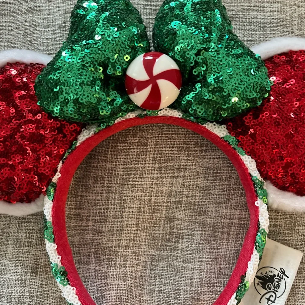 Disney Parks Peppermint‎ Candy Cane Ears Rare Edition Christmas Headband